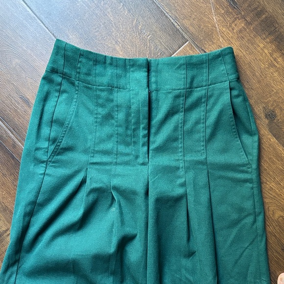 Banana Republic High Waisted Forest Green Women's Dress Pants pleated - Picture 3 of 8
